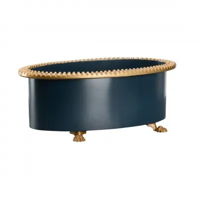 Pie Crust Cachepot Navy Small