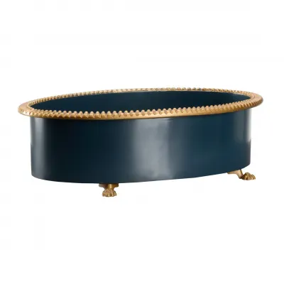 Pie Crust Cachepot Navy Large