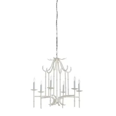 Bamboo White Chandelier