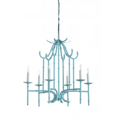 Bamboo Chandelier Blue