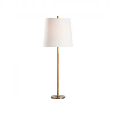 Amelia Aged Brass Rattan Lamp