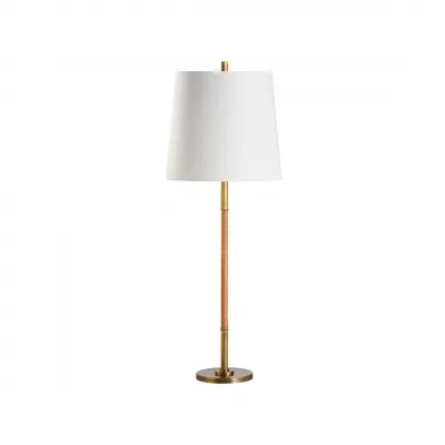 Amelia Aged Brass Rattan Lamp