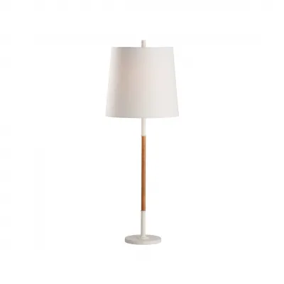 Amelia White Rattan Lamp