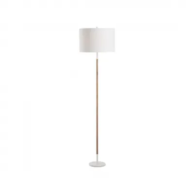 Amelia Matte White Rattan Floor Lamp