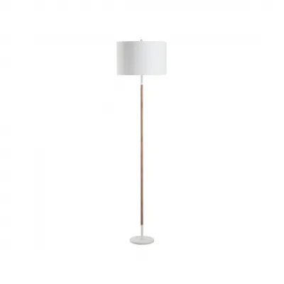 Amelia Matte White Rattan Floor Lamp