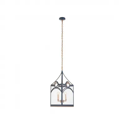 Quatrefoil Navy Lantern