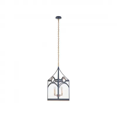 Quatrefoil Navy Lantern