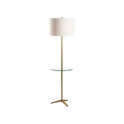 Blythwood Aged Brass Floor Lamp with Glass Table