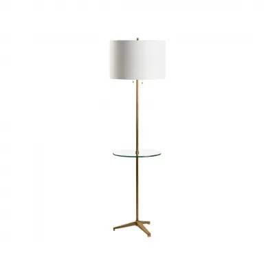 Blythwood Aged Brass Floor Lamp with Glass Table