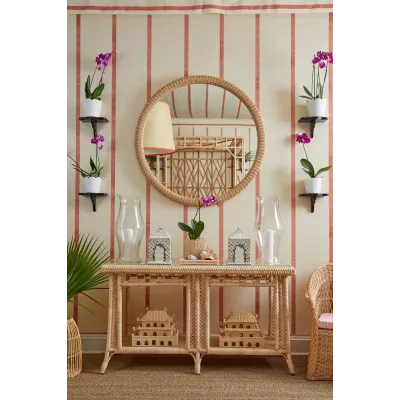 Dunmore Wicker Round Mirror