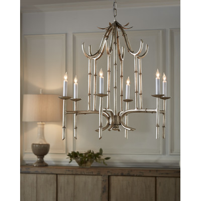 Bamboo Silver Chandelier