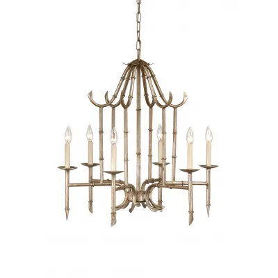 Bamboo Silver Chandelier