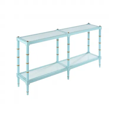 Conner Cane Blue Sofa Table