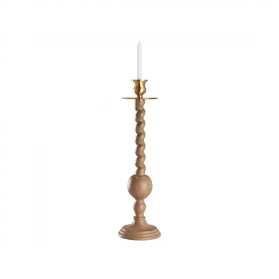 Solid Wood Barley Twist Candlestick - Manor Pine