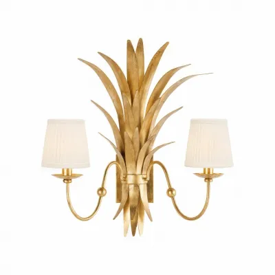 Wheat Gold Electrified Sconce with Shades