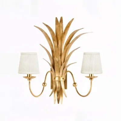 Wheat Gold Electrified Sconce with Shades