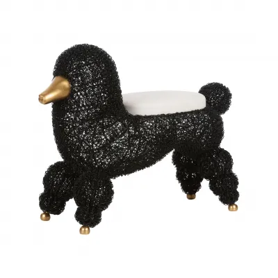 Ooh La La Poodle Black Stool