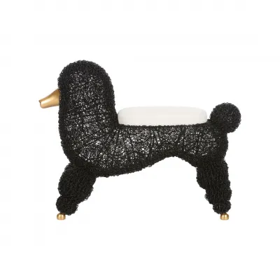 Ooh La La Poodle Black Stool