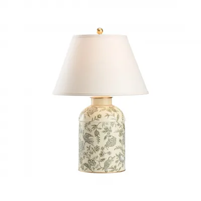 Woodland Toile Tea Caddy Lamp