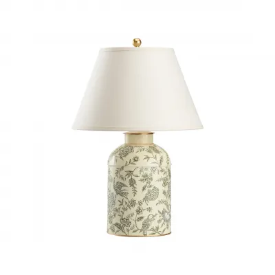 Woodland Toile Tea Caddy Lamp