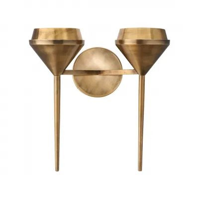 Ramsey Aged Brass Double Sconce
