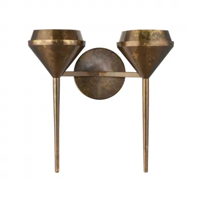 Ramsey Weathered Brass Double Sconce