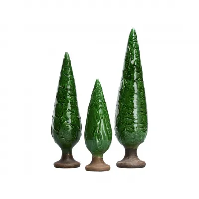 Cypress Tree Sculptures Set of 3
