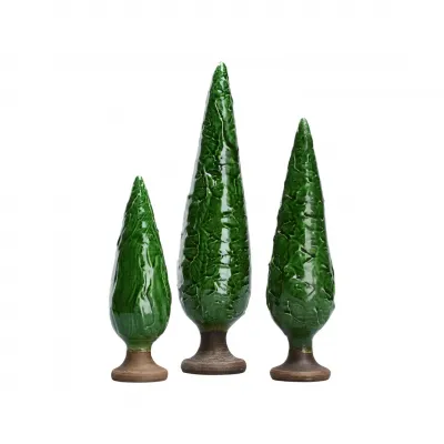 Cypress Tree Sculptures Set of 3