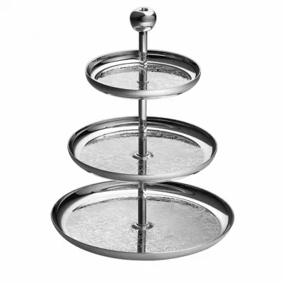 Jardin D'Eden 3-Tier Pastry Stand Silverplated