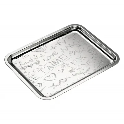 Graffiti Silverplated Tray 7.8"x6.3" (20x16 cm)