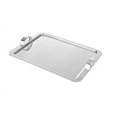 Graphik Silverplated Tray 16.9"X12.6" (43X32 Cm)