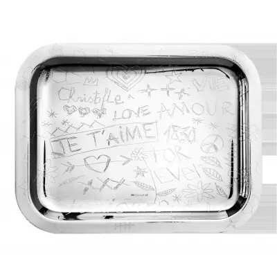 Graffiti Silverplated Tray 10.2"X7.8" (26X20 Cm)