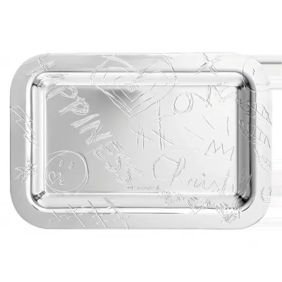 Graffiti Silverplated Tray 4"X6" (10X15 Cm)