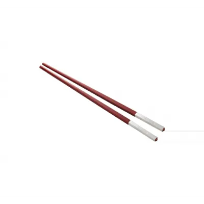 UNI Set of two red Chinese chopsticks and chopsticks rests