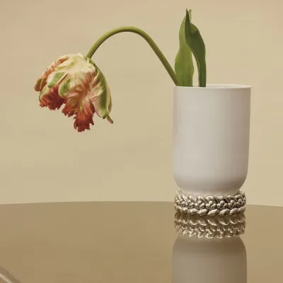 Babylone Silverplated/Porcelain Small Vase