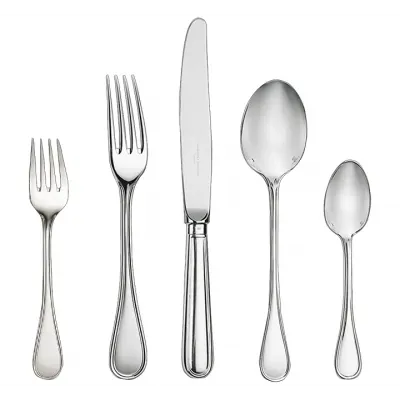 Albi Silverplated 110 Pieces Set for 12 Imperial Canteen (12x: Dinner Fork, Dinner Knife, Tablespoon, After Dinner Teaspoon, Dessert Fork, Dessert Knife, Dessert Spoon, Fish Fork, Fish Knife + 1 x: Serving Spoon, Serving Fork)