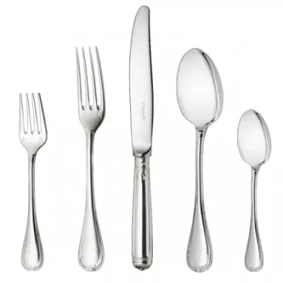 Malmaison Silverplated 110 Pieces Set for 12 People - Imperial Canteen (12 x: Dinner Fork, Dinner Knife, Tablespoon, After Dinner Teaspoon, Dessert Fork, Dessert Knife, Dessert Spoon, Fish Fork, Fish Knife + 1 x: Serving Spoon, Serving Fork)