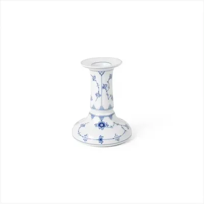 Blue Fluted Plain Candle Holder 11.5 cm 4.53 in