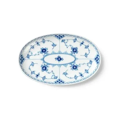 Blue Fluted Half Lace Assiette, 23.5 cm