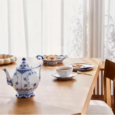 Blue Fluted Full Lace Teapot 70 cl