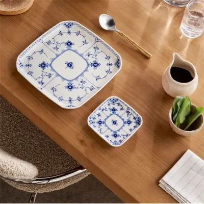 Blue Fluted Half Lace Dinnerware