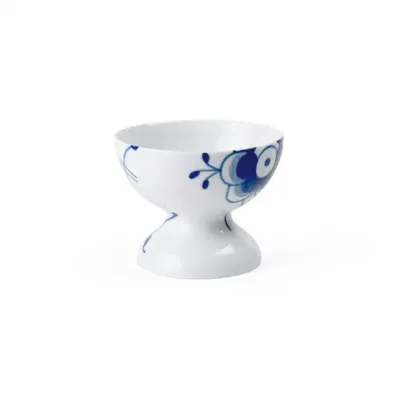 Blue Fluted Mega Bowl On Foot 8 cm/3 in