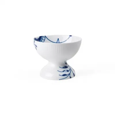 Blue Fluted Mega Bowl On Foot 8 cm/3 in