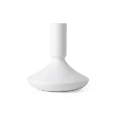 White Fluted Candlestick 12 cm/4.7 in