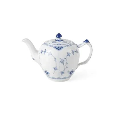 Blue Fluted Half Lace Teapot 70 cl