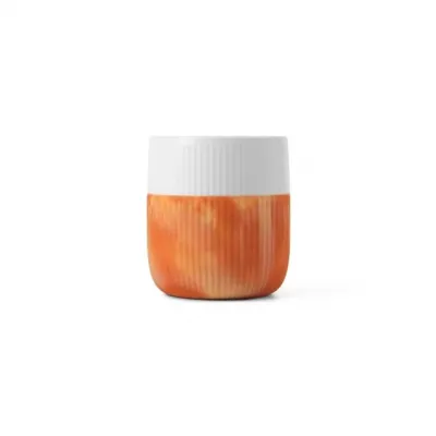 Fluted Contrast Marble Mug, Warm Ochre, 35 cl.