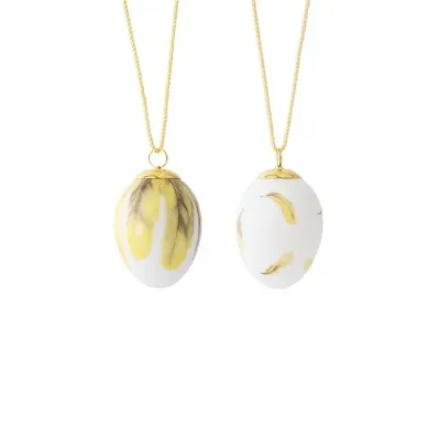 Spring Collection 2025 Egg, Oriole Feathers, 6 cm 2.36", 2 pcs