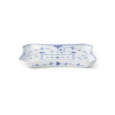 Blue Fluted Half Lace Dish, 24.5 cm