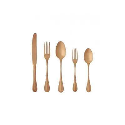 Nau Gold 5-Pc Setting (table knife, table fork, table spoon, dessert fork, dessert spoon)