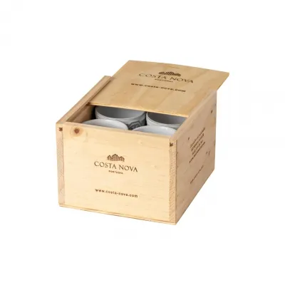 Grespresso Ecogres (World Of Coffee) White Vietnam Gift Box 8 Espresso Cups Box: 6 5/8" x 6 1/8" H4 1/2"